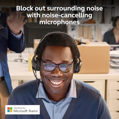 Jabra Evolve2 50 Wired Dual-Ear Headset with Noise-Cancelling Mic, Black - Image 4