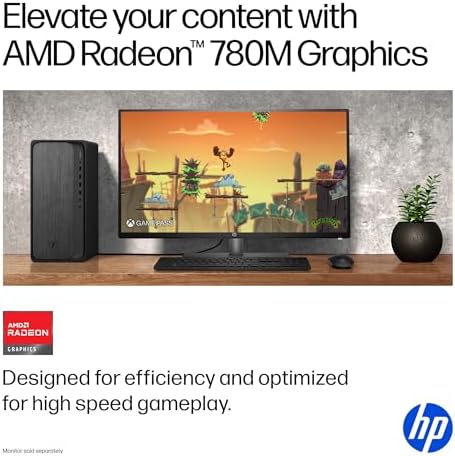 HP OmniDesk Desktop Computer Tower PC, AMD Ryzen 7 + 16 NPU Tops AMD Radeon 780M, PC Tower Computer Desktop for Business, Gaming&Home Office, 32GB DDR5 2TB SSD, Windows 11 Pro, RJ-45 - Image 4