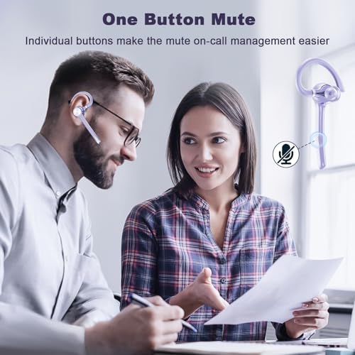 HEIBAS Bluetooth Headset, Wireless Earpiece with Mic for Work - Image 6