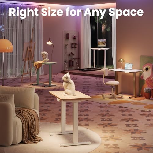 HUANUO 40x24 Inch Electric Standing Desk, Height Adjustable, White - Image 6