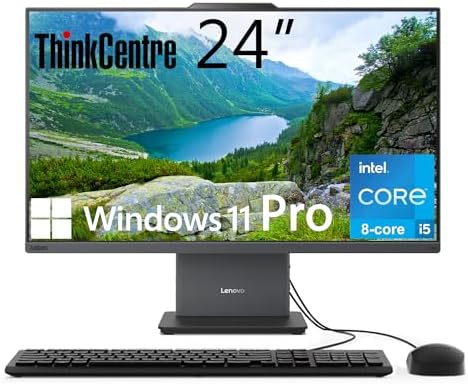 Lenovo ThinkCentre All-in-One Desktop Computer, 24" FHD IPS Display, 8-core Intel Core i5-13420H Processor, 32GB DDR5, 1TB SSD, USB-C, Wi-Fi 6, HDMI in&Out, Wired KB&Mouse, Windows 11 Pro by LENOVO