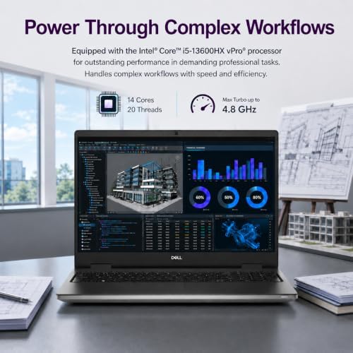 Dell Precision 7680 Laptop, NVIDIA RTX 1000 Ada 6GB, i5-13600HX, 32GB DDR5 - Image 3