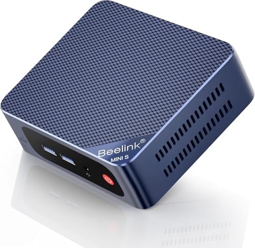 Beelink Mini PC, Mini S12 Pro Intel 12th N100(Up to 3.4GHz), 16GB DDR4 512GB M.2 SSD, Mini Desktop Computer Support 4K@60HZ Dual HDMI Display/WiFi6/BT5.2/USB3.2/2.5Gbps/LAN/WOL Micro PC by Beelink