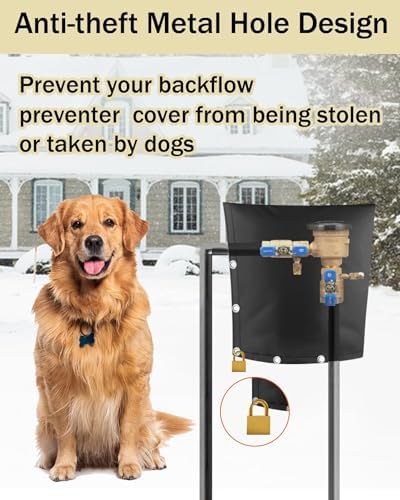 Backflow Preventer Pipe Insulation Cover (5°F), POROLIR 20"X16" Thicker Pressure Vacuum Breaker Cover, Water Well Pump Sprinkler Valve Cover for Winter Freeze Protection, Black - Image 6