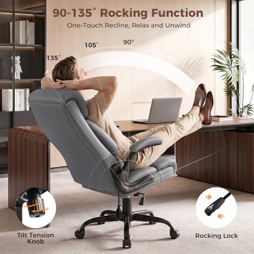 High Back Executive Office Chair with Inflatable Lumbar Support - Image 5