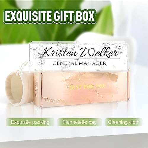 Name Plate for Desk, Desk Name Plate Personalized, Office Decor for Women Men, Acrylic Desktop Accessories, Office Appreciation Gifts for Boss Social Workers Nurse Teacher Employee (White Marble) - Image 4