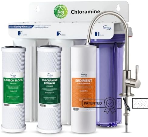 iSpring US31-NC 3-Stage Under Sink Water Filter System with Faucet, 1 Year by iSpring