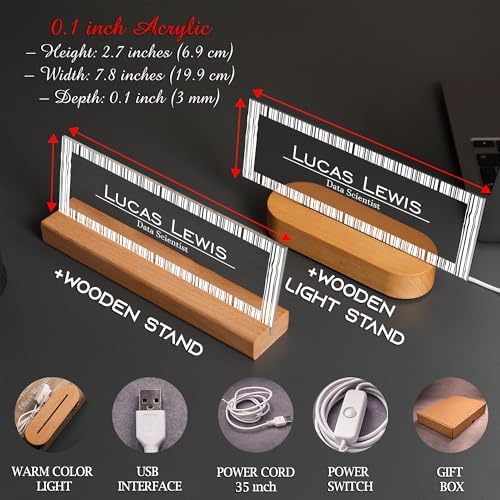 Personalized LED Desk Name Plate – Custom Office Name Sign - Image 4
