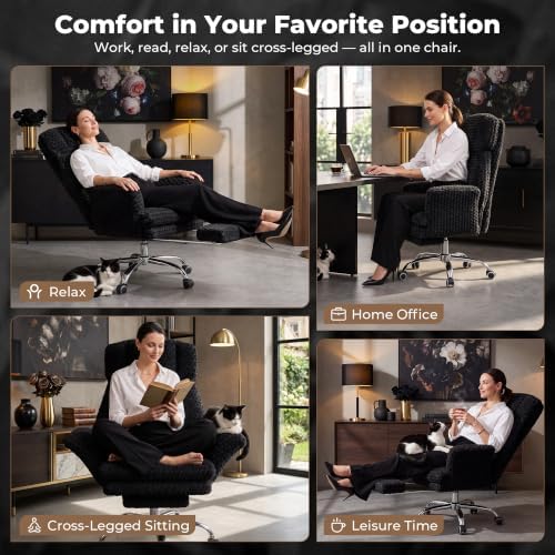 Big and Tall Office Chair, Flip Armrests for Pets & Cross Legged Sitting - Image 6