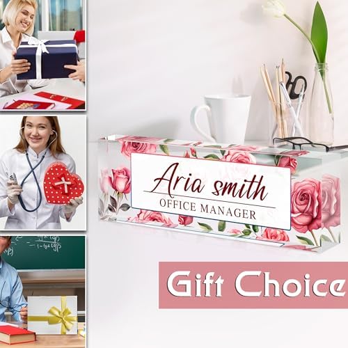 Custom Name Plate for Desk, Acrylic Desk Name Plate Personalized, Employee Appreciation Gifts, Office Desk Accessories for Woman Teacher Nurse, Coworker Gifts for Manager Assistant - Image 6