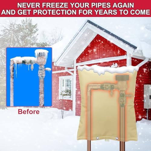 Backflow Preventer Cover Insulated Pouch, Sprinkler Covers with Aluminum Foil for Outside Pressure Vacuum Breaker Winter Water Well Pump Covers Insulated Backflow Cover Pipe Cover (16" Wx20 H, Beige) - Image 6