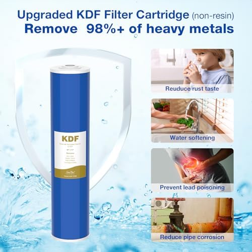 SimPure Whole House Water Filter System, 3 Stages Clear 20" x 4.5"KDF - Image 2