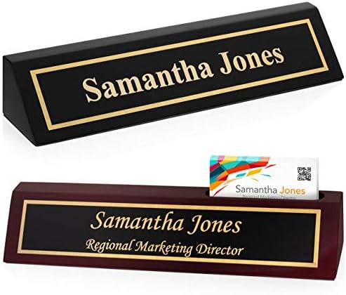 Providence Engraving Custom Wooden Desk Wedge Engraved Name Plate - Image 3