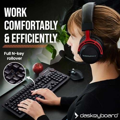 Das Keyboard 4 Professional Wired Mechanical Keyboard, Cherry MX Brown Mechanical Switches, 2-Port USB 3.0 Hub, Volume Knob, Aluminum Top (104 Keys, Black) - Image 3