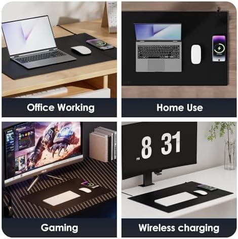 Wireless Charging Desk Pad, 15W Fast Charge, 35.4"x16.9" (Right) - Image 7