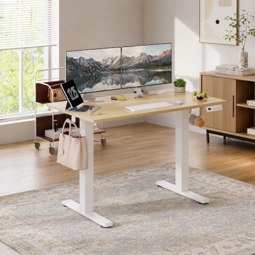 Claiks Electric Standing Desk 40x24 Inch Adjustable Desk, Nature - Image 2