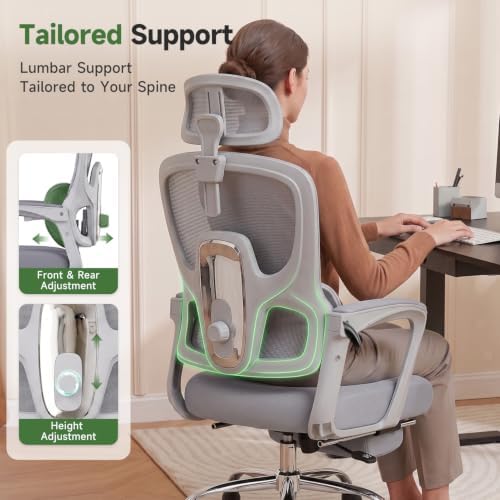 Ergonomic Office Chair with Footrest, 90-145° Reclining Desk Chair - Image 5