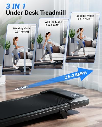 Superun Under Desk Walking Pad with 6% Incline, 3 in 1 Portable Treadmill - Image 3