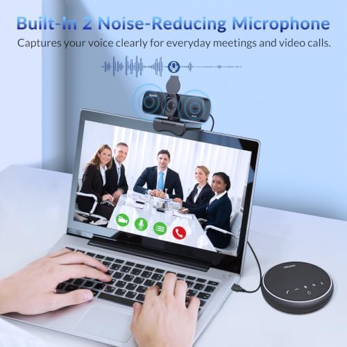 4K PC Webcam with Tripod, CDAF Autofocus, 77°FOV, 2 Noise-Cancelling Mics - Image 3