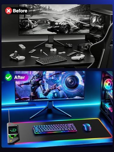 Magnetic Wireless Charging Mouse Pad Gaming, 31.5"x15.8" Large Desk Mat - Image 7