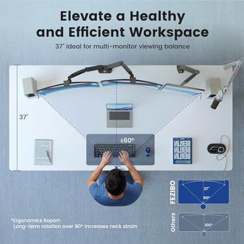 FEZIBO Standing Desk 83 × 37 Inch Electric Height Adjustable, White - Image 4