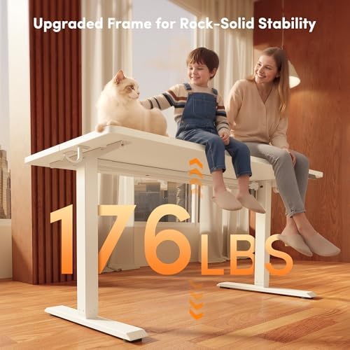 FEZIBO Standing Desk 40 × 24 Inch Electric Height Adjustable, White - Image 4