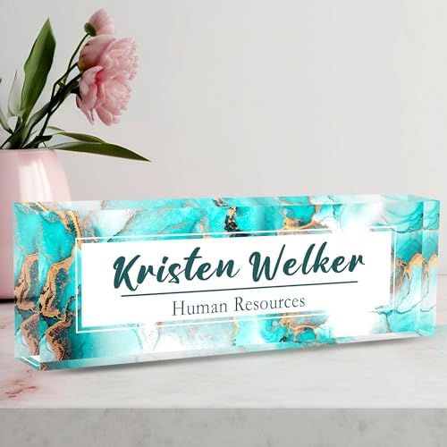 Custom Name Plate for Desk, Desk Name Plate Personalized Office Desk Decor for Women Men, The Office Gifts Employee Appreciation Gifts for Boss, Manager, Teacher, Nurse, Acrylic Desk Accessories by AeekdookWoodenPuzzles