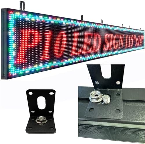 P10 Scrolling Led Sign 115"X14" Programmable Display Digital Sign Outdoor Message Board For Business Custom Banner Word Light Advertising Wifi Control High Brightness Neon - Image 3