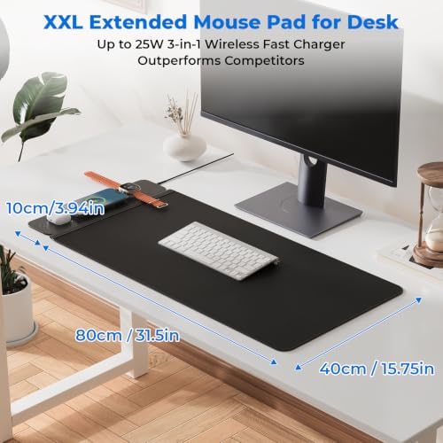 2nd Gen Wireless Charging Desk Mat, 3-in-1 Magnetic Mouse Pad - Image 4