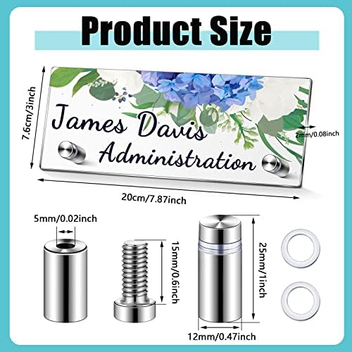 Chunful 12 Pcs Acrylic Name Plates for Desks Blank Clear Office Name Plate - Image 2