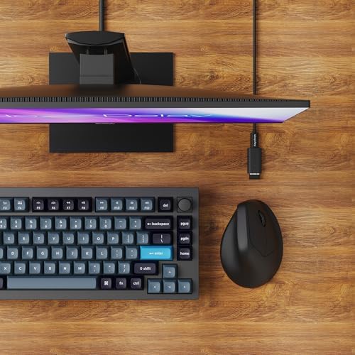 Keychron M5 Wireless Ergonomic Mouse, 8000Hz Tri-Mode 2.4 GHz/Bluetooth 5.1/Wired, PixArt 3950 Sensor, 30000 DPI, Ergonomic Lightweight Programmable Macro Button for Windows PC/Mac - Black - Image 4