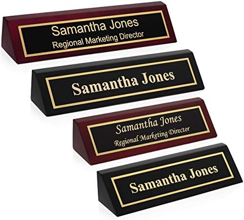 Providence Engraving Custom Wooden Desk Wedge Engraved Name Plate - Image 4