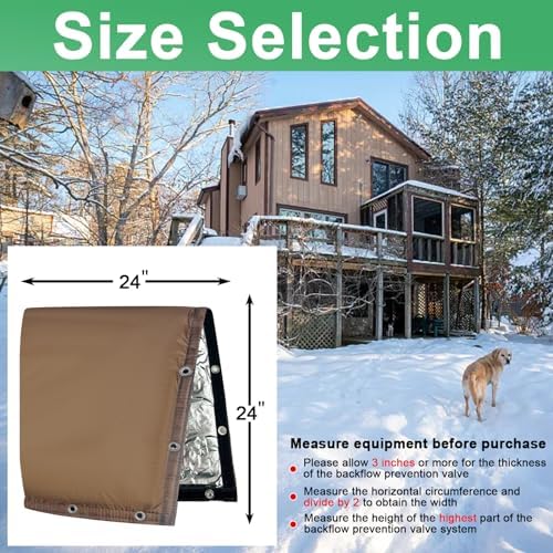 Backflow Preventer Insulated Cover (5˚F) Thick 6-Layer Fabric Pipe Insulation Cover (UV Coated) Winter Freeze Protection,for Water Well Pump Covers and Sprinkler Valve Covers (24" W X 24" H) - Image 4