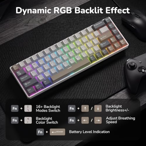 RK ROYAL KLUDGE RK68 65% RGB Wireless Mechanical Keyboard for Gaming, Work - Image 5