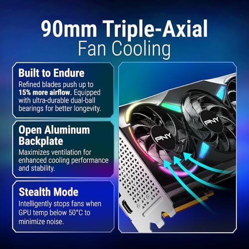 PNY NVIDIA GeForce RTX™ 5070 Ti Epic-X RGB™ OC Triple-Fan Graphics Card - Image 4