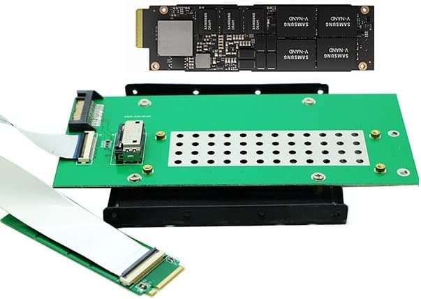 Micro SATA Cables | EDSFF E1.S NVMe SSD to M.2 M-Key Card with 3.5 Bracket by MicroSATACables