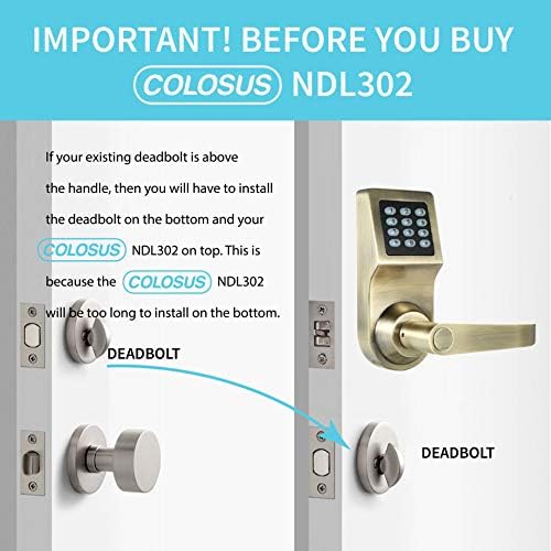 Colosus NDL302 Electronic Digital Keyless Door Lock, Keypad – Smartcode Security, Grant & Control Access for Home, Office (Gold - 4 Key Fobs) - Image 6