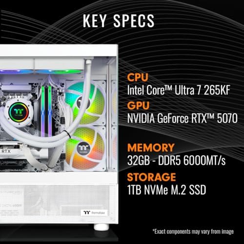 Thermaltake LCGS View u2670S-170 Gaming Desktop (Intel® Core™ Ultra 7 265KF, ToughRam 32GB DDR5 6000MT/s RGB Memory, NVIDIA GeForce® RTX 5070, 1TB NVMe M.2, WiFi, Windows 11) V17S-B860-570-LCS - Image 2