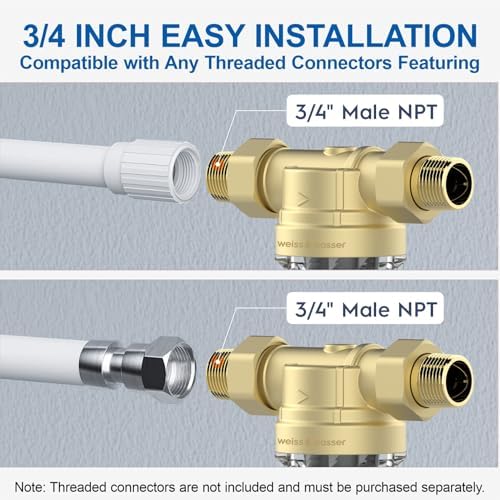 40 Micron Disc Spin Down Sediment Filter, Reusable ＆ Anti-Clog Whole House Water Filter, Pre-Filtration System for City/Well Water, 3/4" MNPT, BPA Free - Image 5