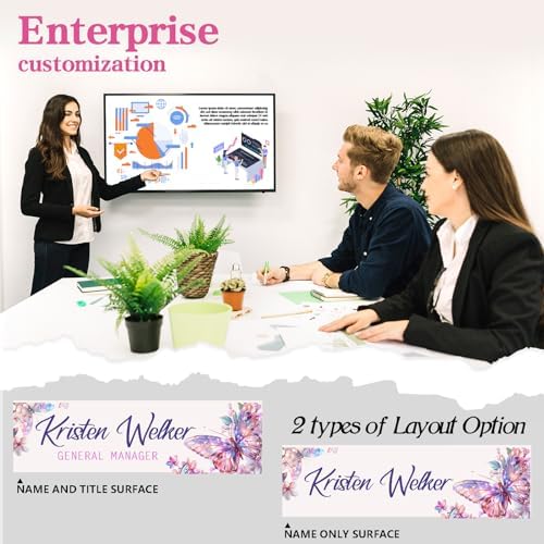 Desk Name Plate Personalized, Custom Name Plate for Desk, Personalized Teacher Appreciation Gifts for Desk Decor, Office Gifts for Coworkers Employees Boss, Teacher, Social Worker (Butterfly) - Image 4