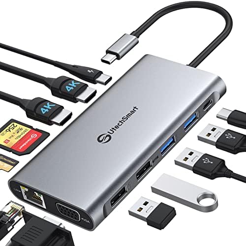 USB C Docking Station Triple Monitor,Universal Laptop Docking Station by UtechSmart