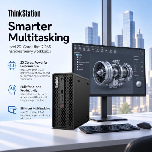 Lenovo ThinkStation P3 Ultra SFF Gen 2 Mini Workstation Tower Desktop (Intel Core Ultra 7 265, 64GB DDR5, 2TB SSD, NVIDIA RTX A400) 8K Display, Engineer, Business PC, 3-Yr Warranty, Win 11 Pro - Image 2