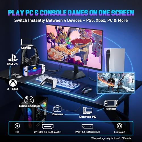 SANSUI 24.5 Inch 300hz 240hz, FHD 1080P Gaming Monitor for FPS PC Gaming - Image 5