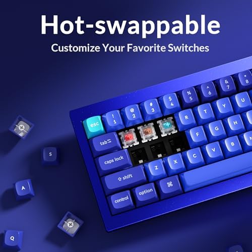 Keychron Q7 Wired Custom Mechanical Keyboard, 70% Layout QMK/VIA Programmable Macro with Hot-swappable Gateron G Pro Brown Switch Double Gasket Compatible with Mac Windows Linux - Navy Blue A - Image 4