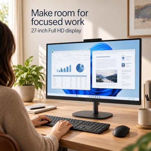 HP OmniStudio 27" FHD All-in-One Desktop for Home Office, 32GB DDR5, 1TB SSD, AMD Ryzen AI 5 330 AI-Enhanced CPU, Multi-cores, Up to 4.5GHz | True Vision FHD Camera, WiFi 6, 20Gbps USB-C Ports - Image 7