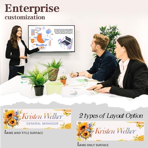 Custom Office Name Plate for Desk - Desk Name Plate Personalized Gifts for Coworkers, Boss, Employees, Teacher, Nurse - Office Desk Decor for Women Men - Employee Appreciation Gifts (Sunflower-2) - Image 3