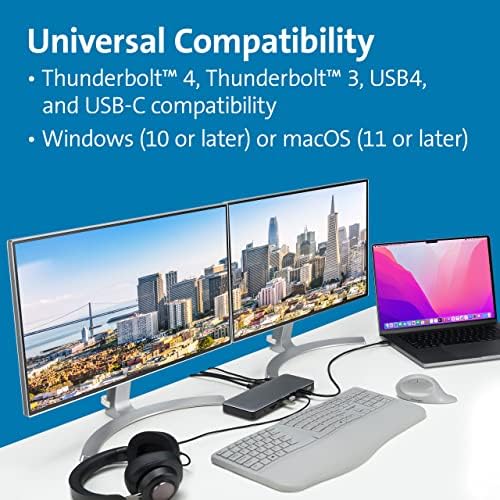 Kensington SD5760T Thunderbolt 4 Dual 4K Docking Station, 100W PD, 2 x HDMI, SD/Micro SD 4.0 Card Slots, 60Hz, for Windows Laptops and MacBook Pro (K34110NA), Black - Image 2