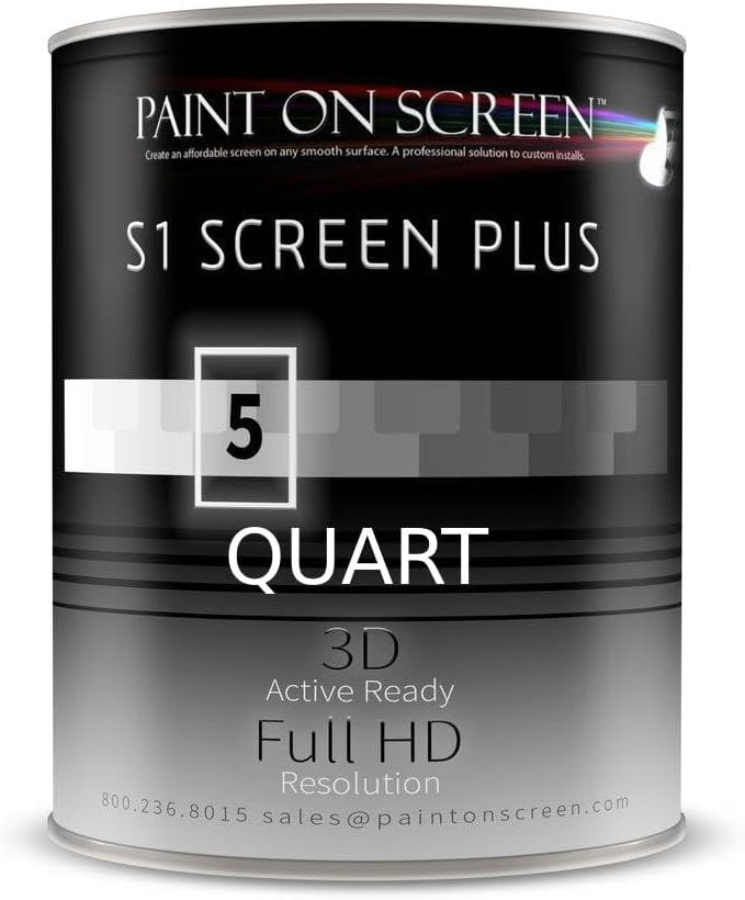 Projector Screen Paint | Double-Coat Short Throw Projector Screen Paint For Picture Perfect 1080 HD and 4K UHD Clarity | Designed For Interior Use | Silver, 1 Quart by Paint+on+Screen