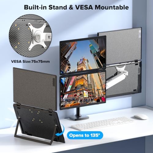 15.6" Laptop Screen Extender, 1080P FHD Travel Thin Triple Portable Monitor - Image 4