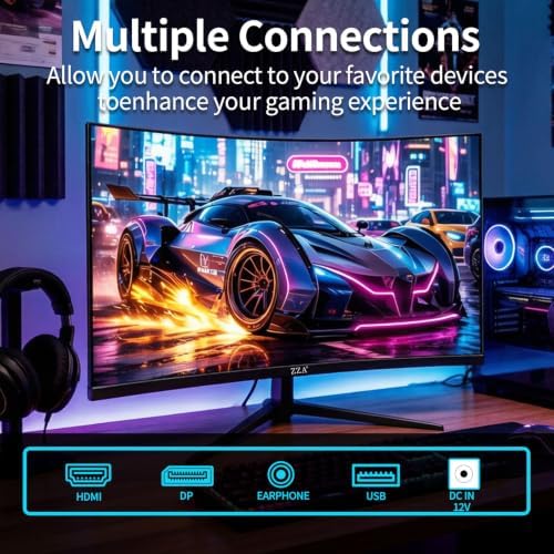 ZZA 32 Inch Curved Gaming Monitor 180Hz Computer Monitor FHD 1080p VA Panel - Image 7